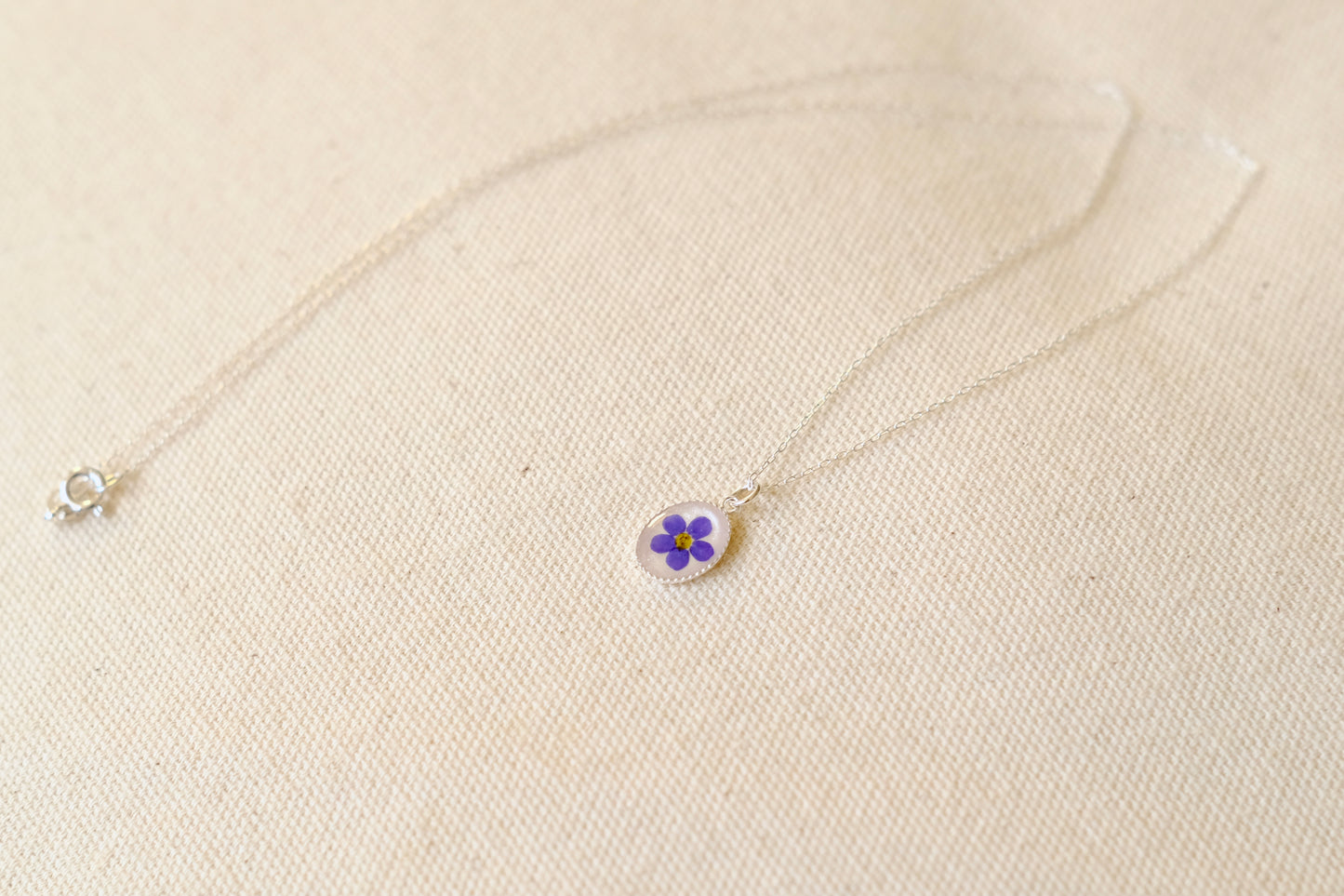 925 Silver Forget-me-not Flower Necklace
