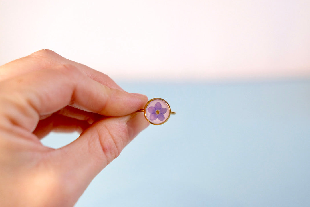 Pale Pink Forget-Me-Not Ring