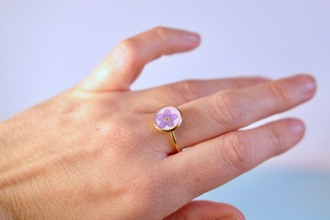 Pale Pink Forget-Me-Not Ring