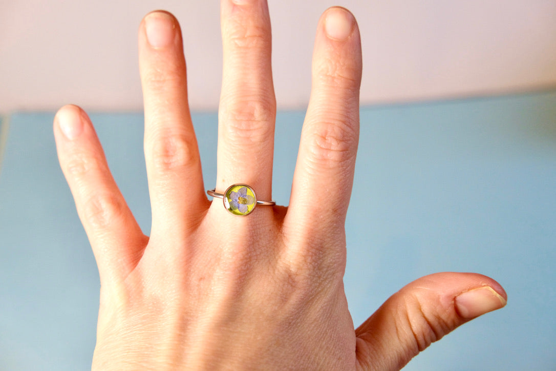 Green Forget-Me-Not Ring