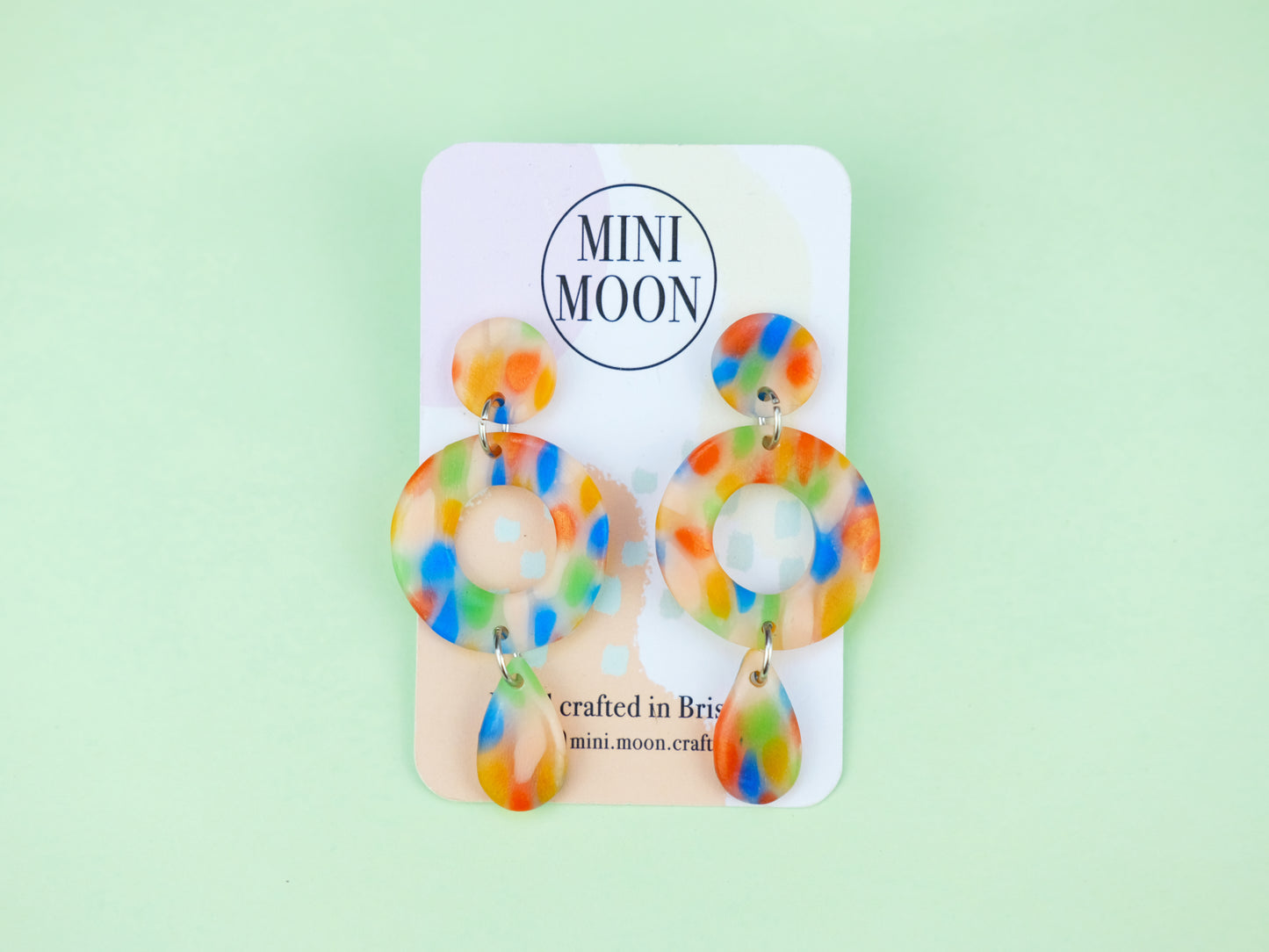 Rainbow Circle Dangles