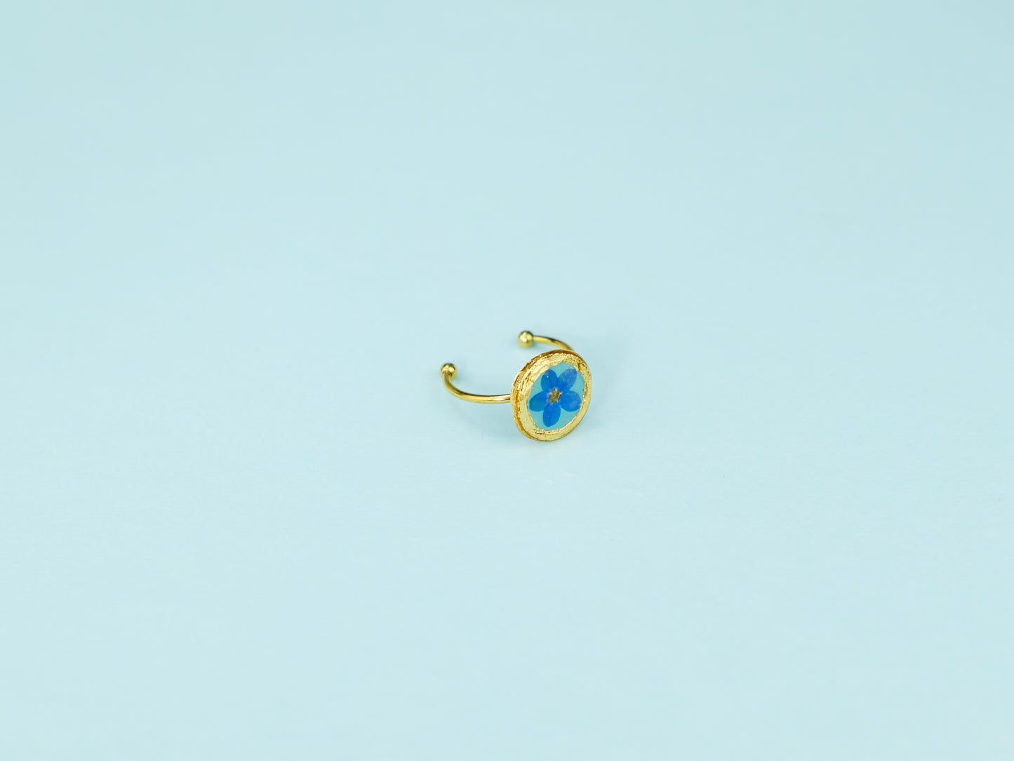 Teal Forget-Me-Not Ring - Small