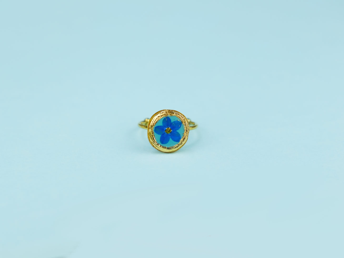 Teal Forget-Me-Not Ring - Small
