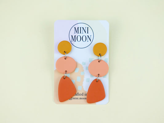 Neutral Block Pebble Dangle