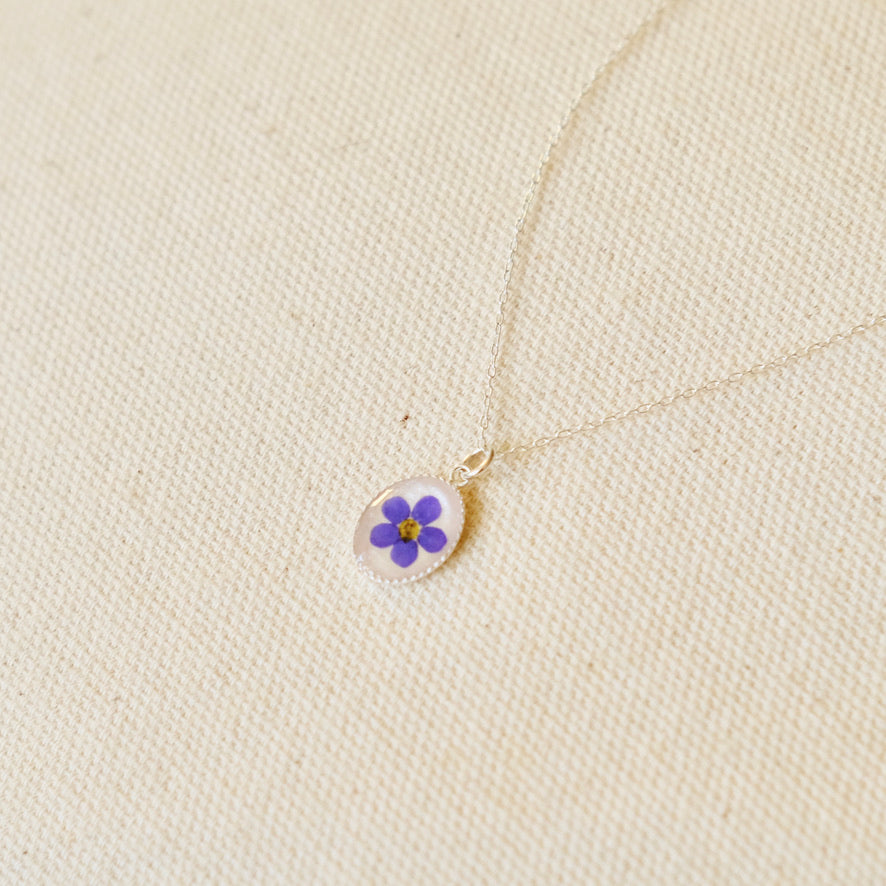 925 Silver Forget-me-not Flower Necklace