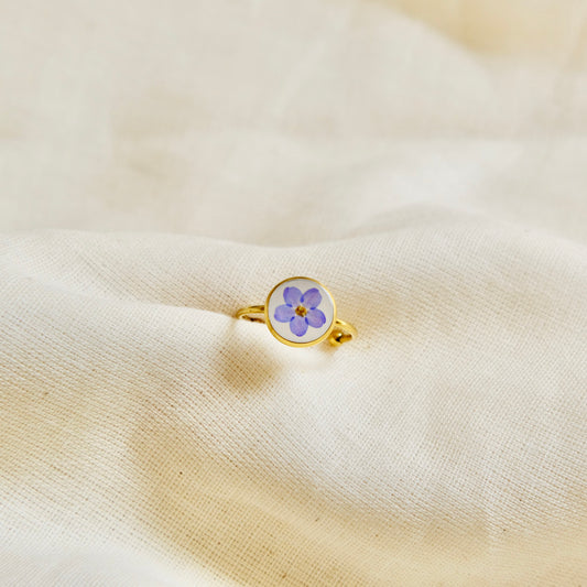 adjustable pressed flower ring
