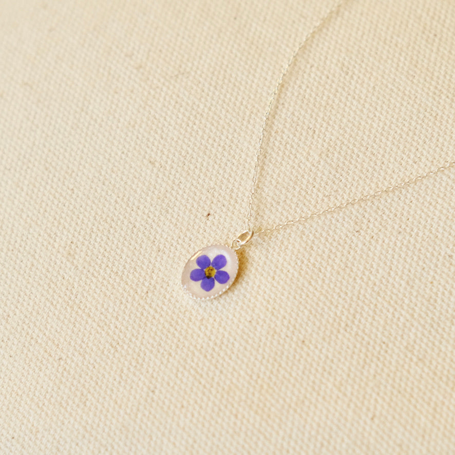 pressed flower necklace
