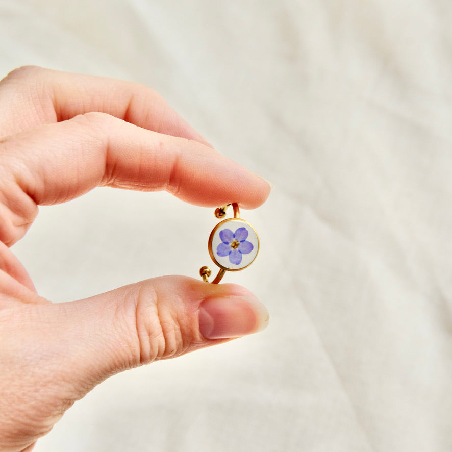 pressed flower ring